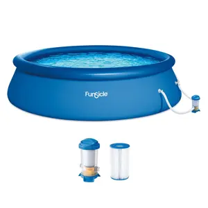 Funsicle 18" x 48" QuickSet Inflatable Ring Top Outdoor Above Ground Pool w/Pump