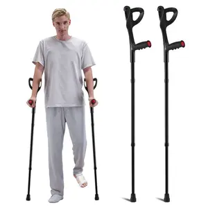 VEVOR Forearm Crutches for Adults, 11 - Level Height Adjustable Walking Crutches with 4 - Level Upper Cuff, Lightweight Aluminum Medical Support Crutches for Leg Injury Surgery Disabled, 1 Pair (350LBS)VEVOR Super Brand Day