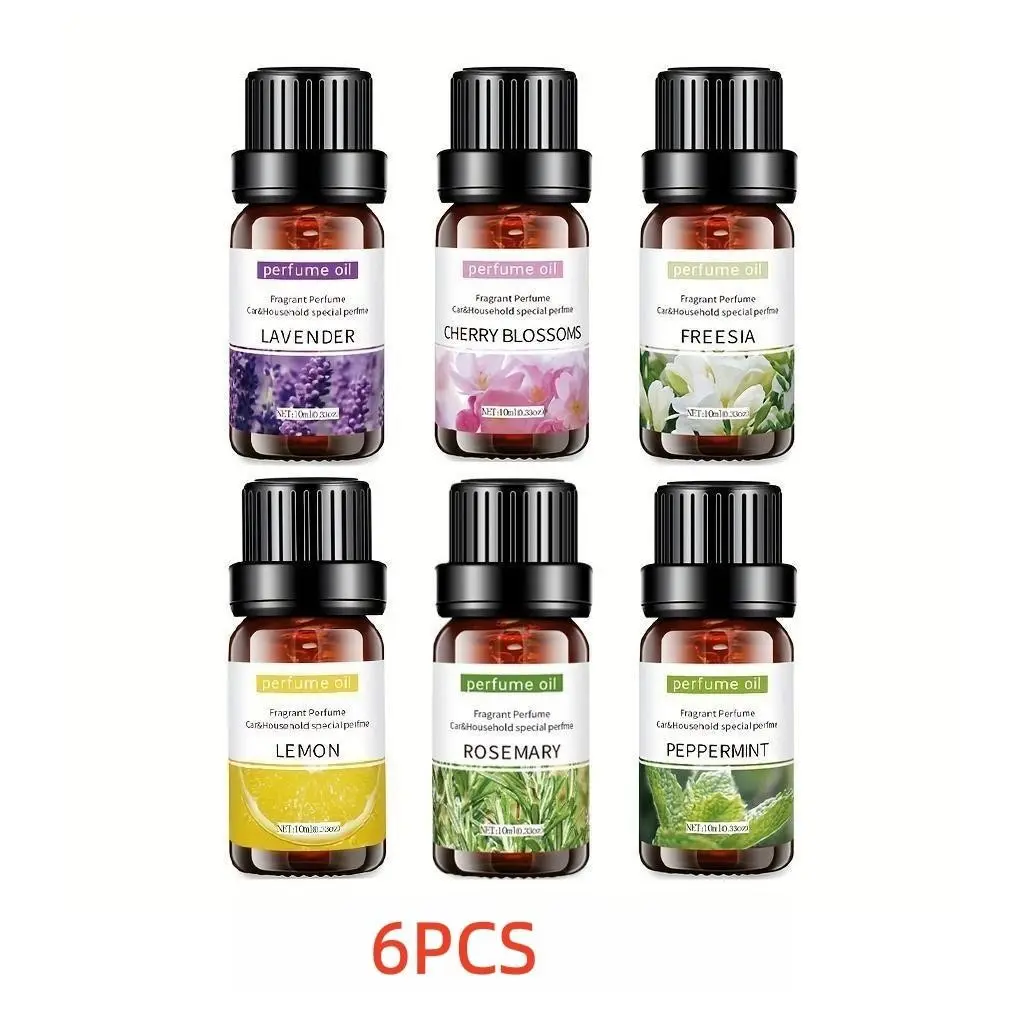 10ML Pure Essential Oil, 6 Bottles Aromatherapy Diffuser Oil, Essential Oils For Diffuser, Natural Scented Essential Oil for Massage, Bath, Sleep, Relaxation, Peppermint Leaf Oil