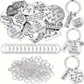 Aesthetic Keychain 260pc Craft Kit - Sturdy Alloy Inspirational Mix & Match Charms, 30 Key Rings, 200 Jump Rings, DIY-Friendly Pieces, Gift-Ready Set for Jewelry Making, Graduation Gifts, Backpack Decor