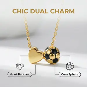 Soccer Heart Pendant Necklace for Women and Girls, Soccer Ball Love Necklace, Sports Theme Jewelry for Soccer Players and Fans, Gift for Daughter Girlfriend Friend Birthday Holiday gifts for women y2k accessories cute gifts for girlfriend