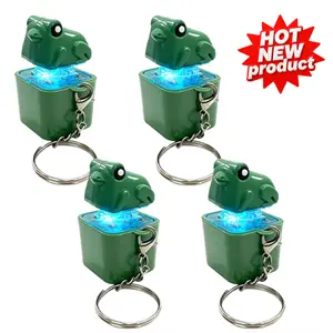 4 PACK Frog Croaking Fidget Toy, Frog Croaking Keychain With Sound LED lights, Rechargeable Keyboard Clicker For Stress Relief Anxiety - Stuff Fun Gift