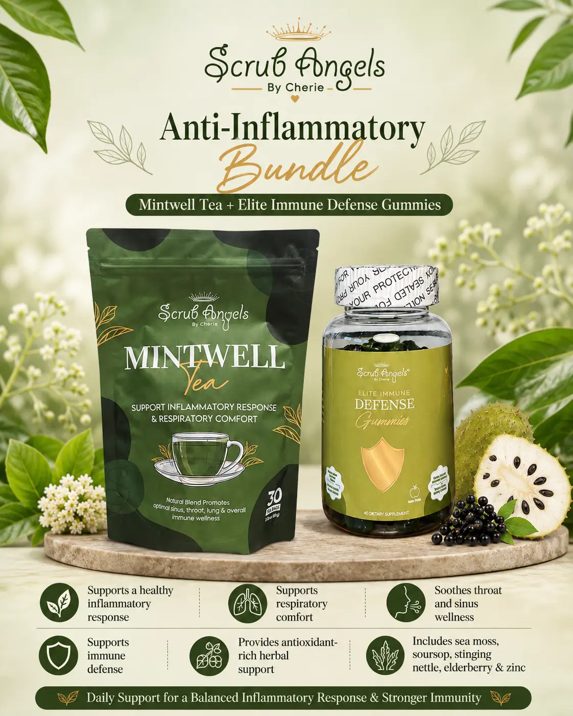 Scrub Angels - Anti Inflammatory Mintwell Bundle