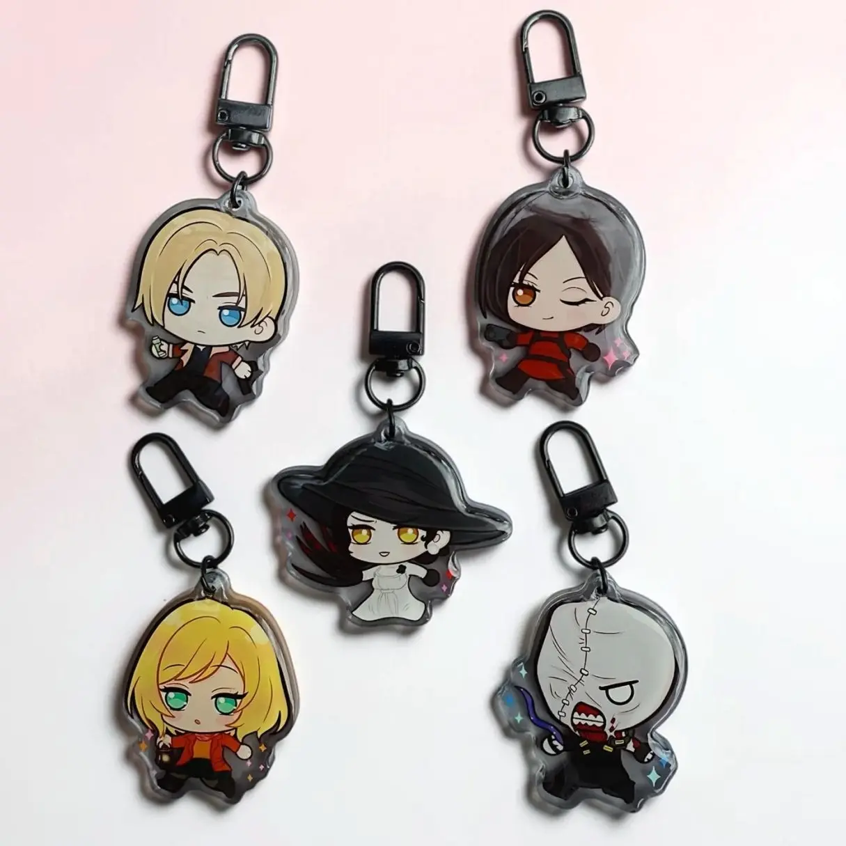 5 Ops Resident Evil Acrylic Keychains | RE2 RE4 Collage Leon Kennedy ...