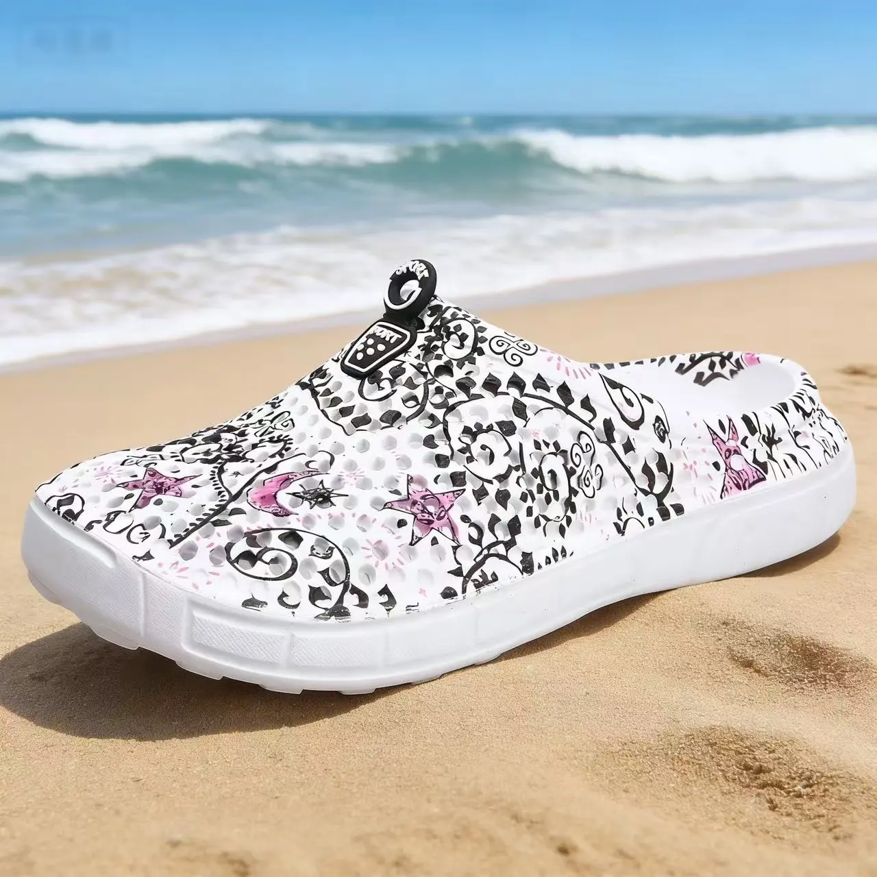 Women Fashion Printed Breathable Beach Clogs Sandals Garden Shoes Indoor Outdoor Slippers