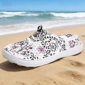 Women Fashion Printed Breathable Beach Clogs Sandals Garden Shoes Indoor Outdoor Slippers