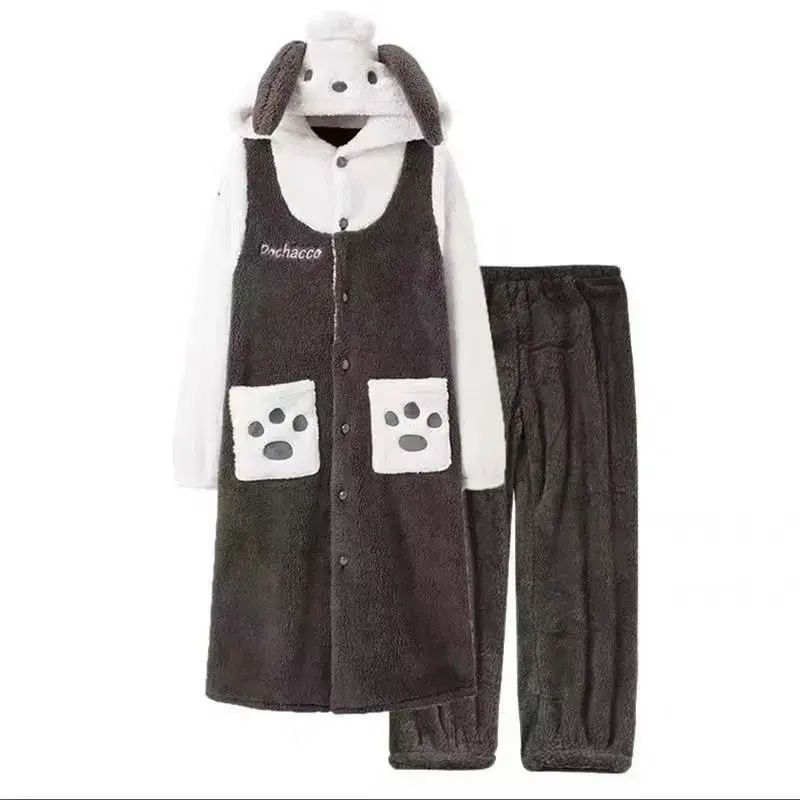 Coffee colored Chapa dog nightgown+pants