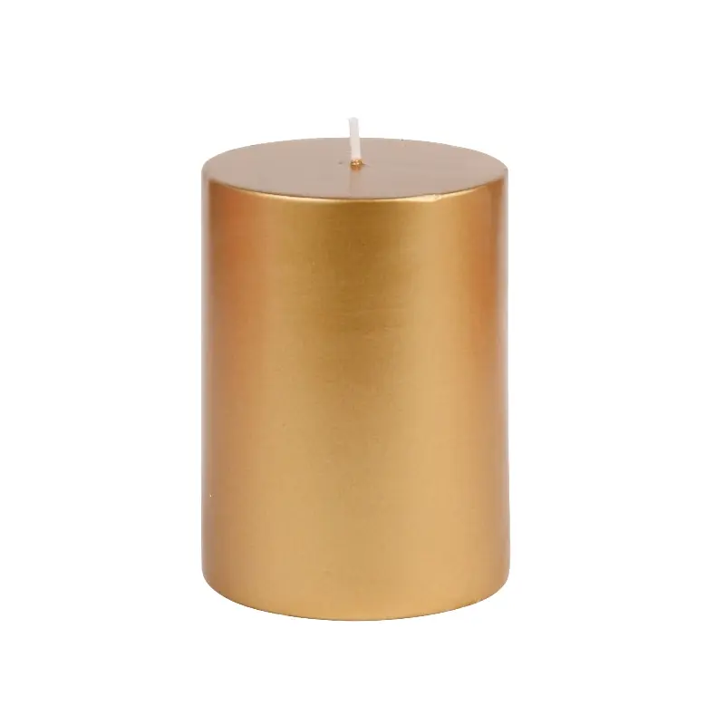 3 x 4 in. Pillar Candle, Metallic Bronze Gold