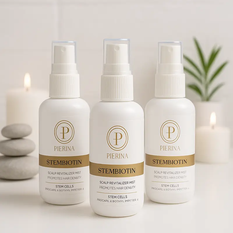 Pierina's StemBiotin 3-Month Hair Loss Bundle - Tonic Boost Serum Scalp Growth Oil for Silky Transformation & Deep Hydration Daily Haircare