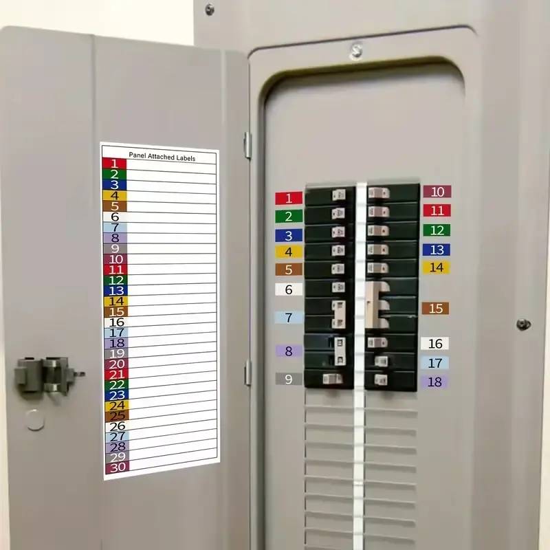 1 Set Circuit Breaker Number Label Stickers 1-10 N,T,R,S Self Adhesive Electrical Panel Tags Practical Distribution Box Switch Cabinet Marking Stickers for Single Three Phase Circuit Identification