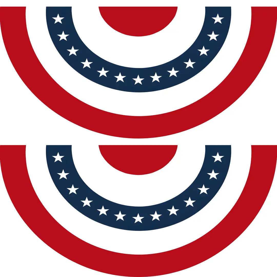 American Flag Bunting Flags Outdoor USA US Pleated Fan Flag Stars for 250 Year Anniversary Patriotic, Memorial Day, 4th of July
