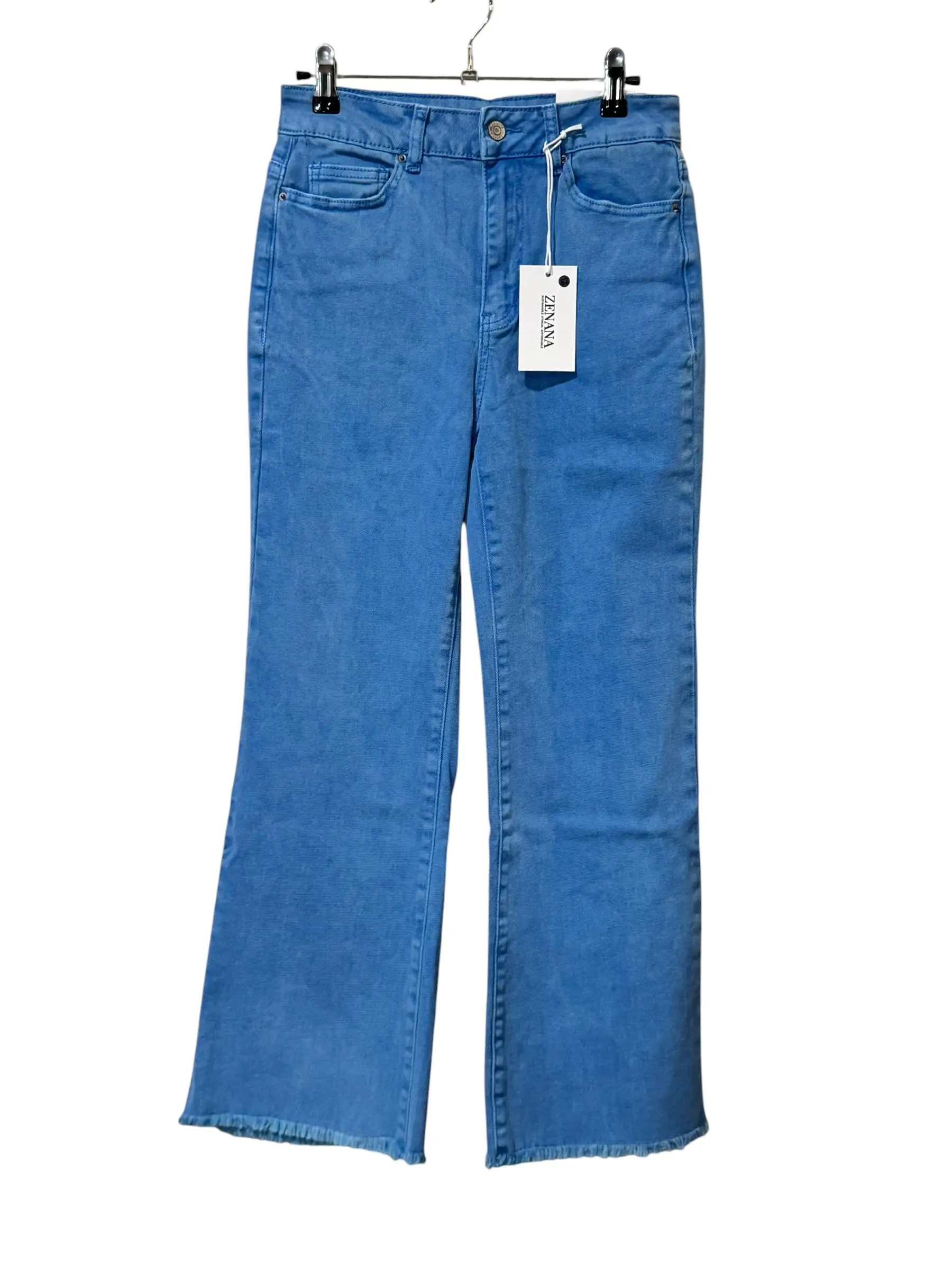 ZENANA Straight Leg Raw Hem Jeans