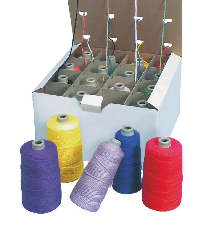 Pepperell Braiding 454664 Sax Acrylic 4-Ply Double-Weight Yarn Cone Set - 4 oz, 16-Piece with Dispenser Box, Assorted for Classroom, Artists, Elementary-Middle School & Home Use