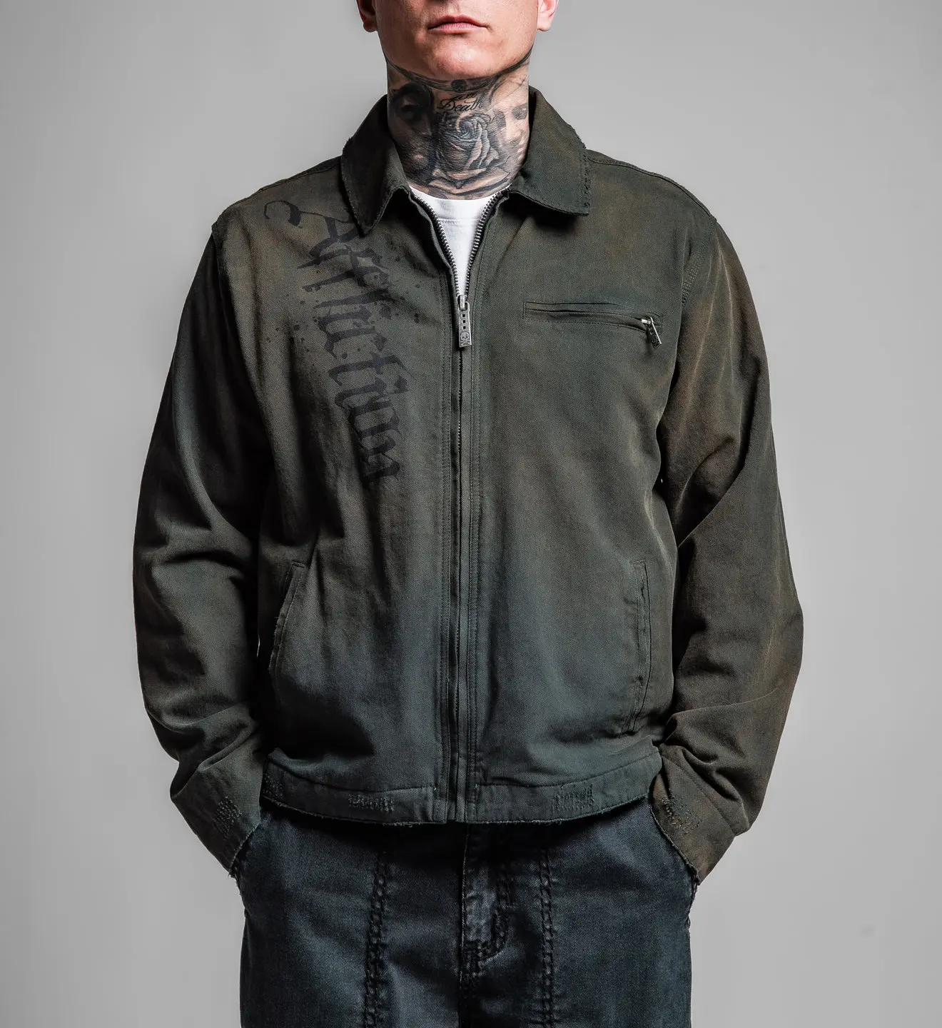 Affliction Men's  Zip Jacket Cross