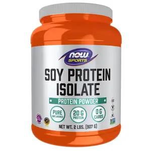 NOW Sports Nutrition, Soy Protein Isolate 20 g, 0 Carbs, Unflavored Powder, 2-Pound