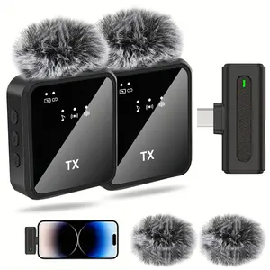 Wireless Lavalier Microphone for Phone & iPad, Type-C Lapel Mic, Clip On Mic, Plug-Play 2.4g, Low Latency, Noise Reduction, Ideal for Interviews & Videos