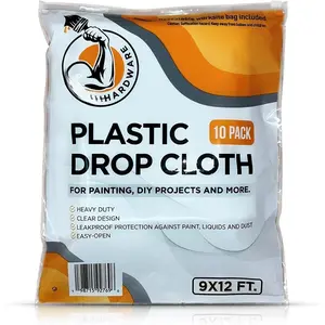 10 Pack Plastic Drop Cloth for Painting 9x12