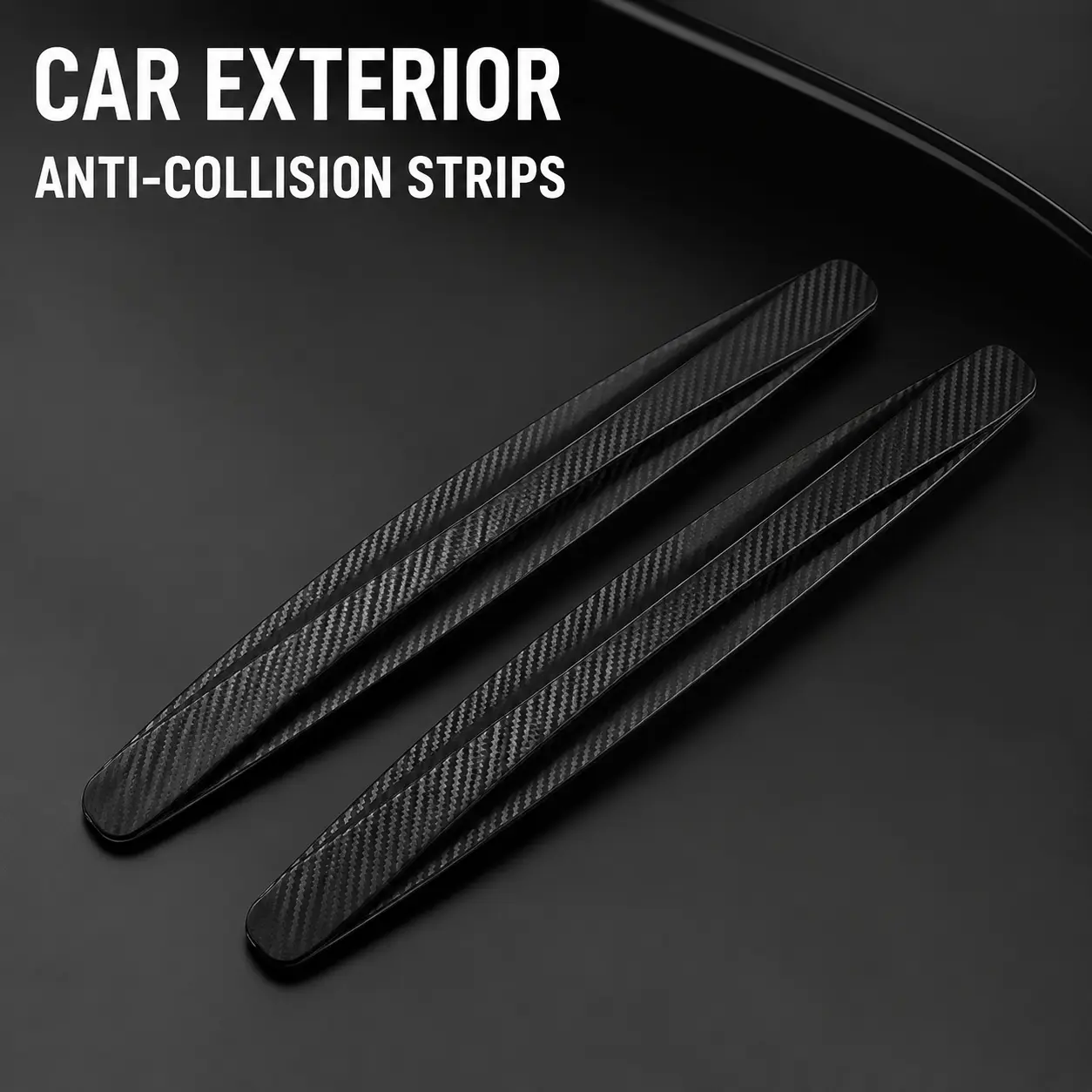 4-Pack Black PVC Car Anti-Collision Bumper Guard Strips, Flexible Anti-Scratch Exterior Trim, Universal for SUVs, Pickup Trucks