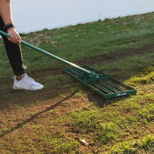 LANDZIE Lawn Leveling Rake - 36 Inch Wide 72 Inch Handle Powder Coated Yard, Garden, and Lawn Leveling Tool - Professional Lawn Care Landscaping Tools