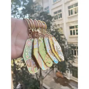 1pc Bohemian Aries/Taurus Zodiac Sign Keychain, Metal Enamel Hotel Key Ring, Perfect Gift For Families, Friends, Colleagues, Partners, Birthdays Car Accessories Bag Charm School