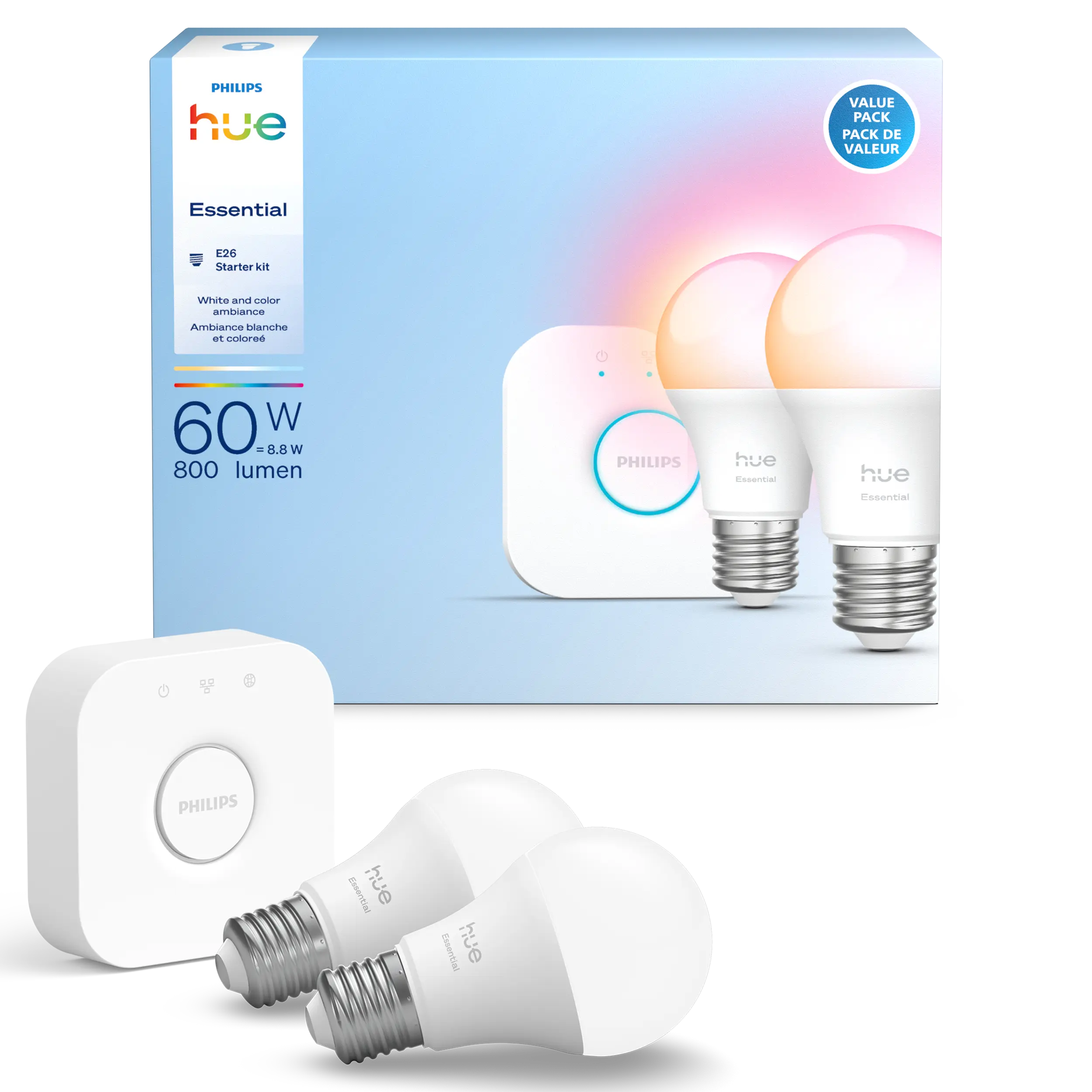 Philips - Hue Essential White and Color Ambiance - 2PK Starter Kit
