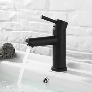 Stainless Steel Bathroom Faucet, Modern Style Single Handle Bathroom Sink Faucet, Adjustable Hot & Cold Water Faucet, Bathroom Accessories, High Arc Faucet
