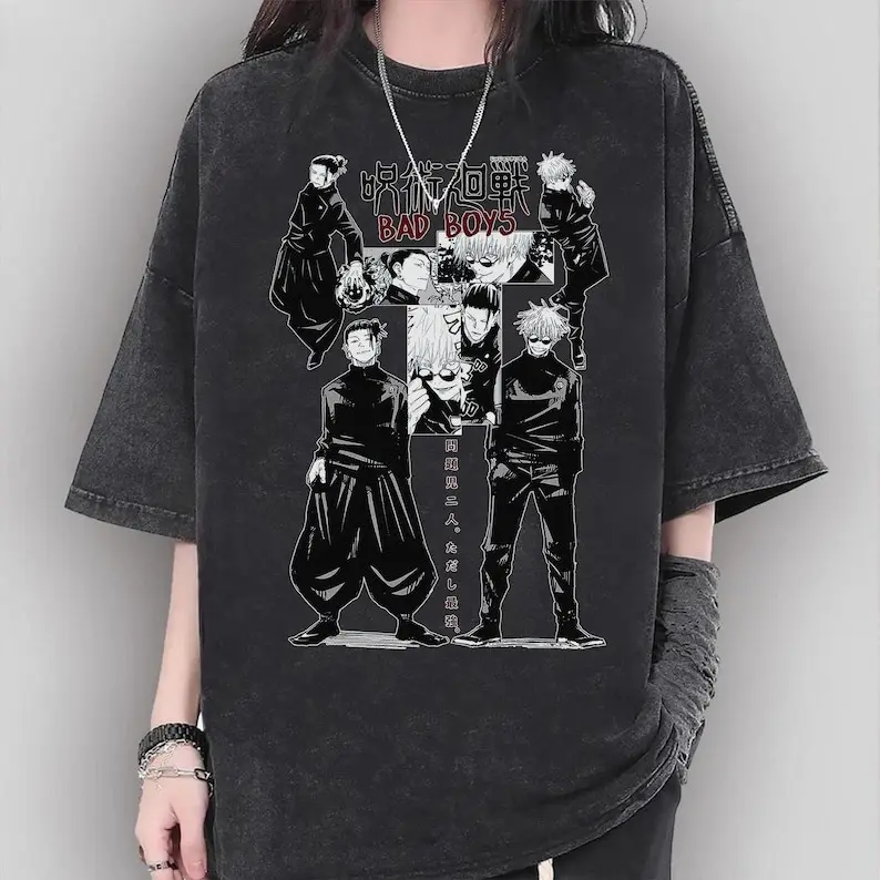 Vintage Gojo and Geto Shirt,  Gojo Shirt, JJK Shirt, Anime Graphic Tshirt, Anime Gift Tshirt, Vintage Anime Shirt