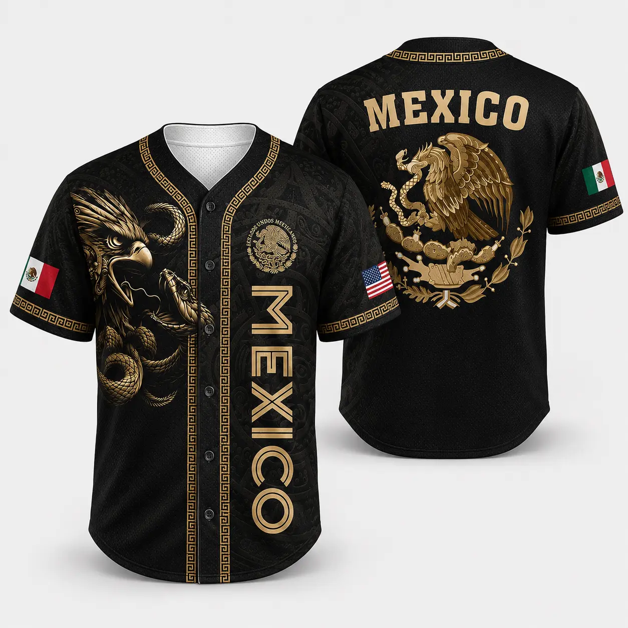 Men's Aztec Graphic Shirt, Casual Short Sleeve Button Down with Gold Eagle & Snake Print for Outdoor Festivals tiktokshopbacktoschool, Streetwear, Menswear, Geometric, Hem, Tops, Shortsleeve, Sporty Chic, 4Xl, 2Xl