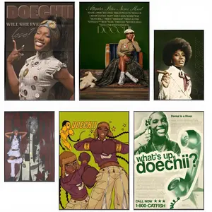 Rapper D-Doechii Poster HD Waterproof Self-Adhesive Art Vibrant Wall Print for Living Room Bedroom Bar Parlor Home Decor Gift Fade-Resistant Easy-Apply Durable Dly Artwork