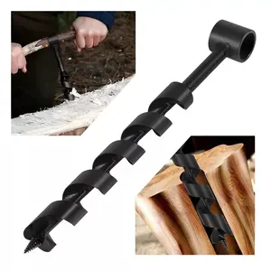 1 Inch Hand Auger Wrench 1" X 12" Manual Hole Scotch Eye Wood Auger Drill Bit for Camping and Survival and Bushcraft Backpack Tool