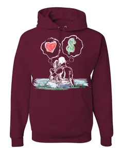 Guy Benson Collection Love Vs Money Hoodie -Burgundy