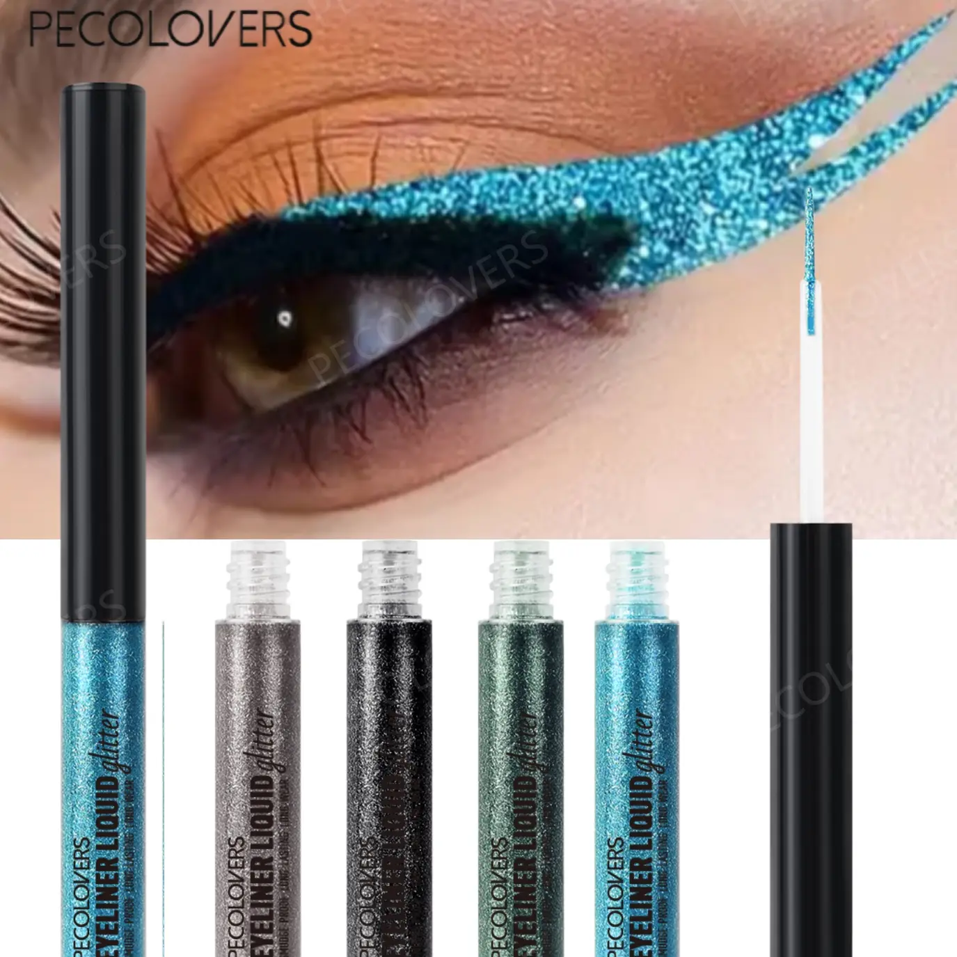 1Pc Diamond Eyeliner Liquid - Sparkle Eye Enhancer, Waterproof For Party & Daily Use, Silver And Rose, Eye Cosmetic, Longwear Eye Liner