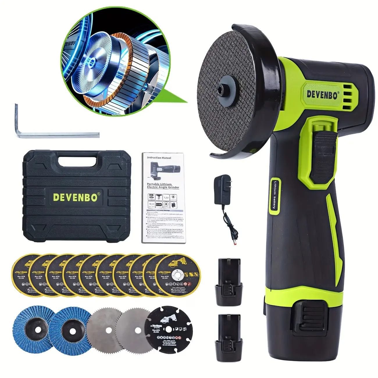 12V Mini Angle Grinder, 1 Set Multi-purpose Rechargeable Grinding Tool, Polishing Grinding Machine for Cutting, Diamond Cordless Power Tools, Tools and Gadgets