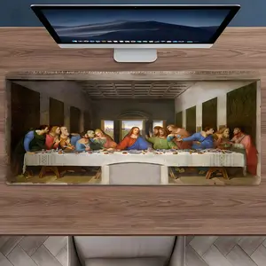 Retro God Art Large Gaming Mouse Pad,Aesthetic Desktop Protection Pad,Washable Rubber Pad Non-Slip Lock Edge Multi-Size Mouse Pad Suitable For Home Office Desk Accessories,Good Gift for Family and Friends, Gaming Desk Accessory