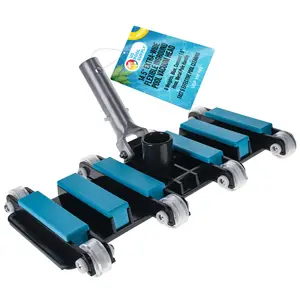 Manual Pool Vacuum Head for Inground Pools, Flexible, Extra-Wide, Weighted - 6 Weights, Blue, Connect 1.5" Hose, Metal Pole Handle - Swimming Cleaning Accessory Attachment, Vac Debris