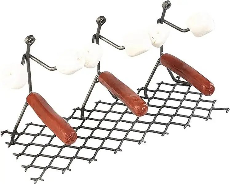 Hot Dog Roaster Stainless Steel Three Man Stick Figure