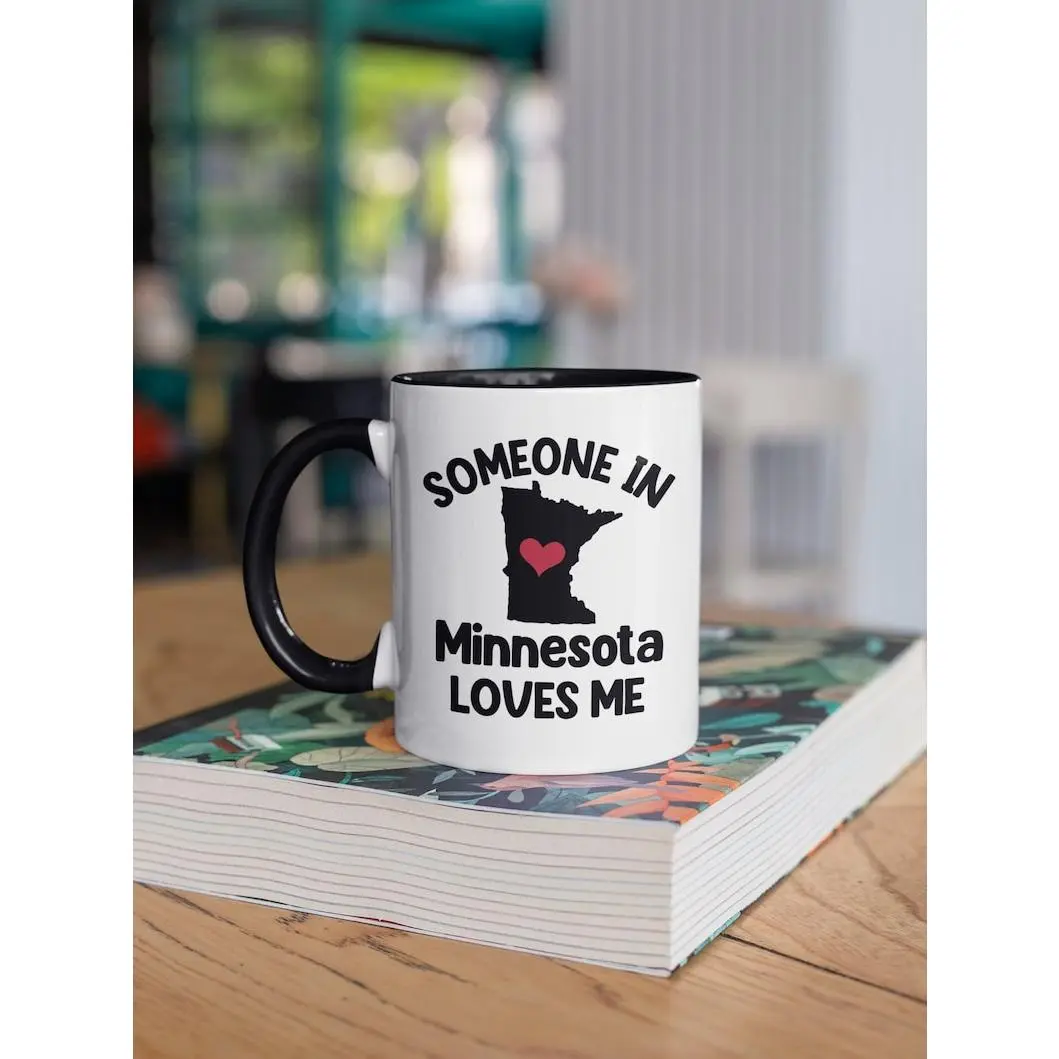 Someone in Minnesota Loves Me Mug, Long Distance Relationship Gift, Boyfriend Girlfriend Fiancé Coffee Cup, Thinking of You, Minnesotan