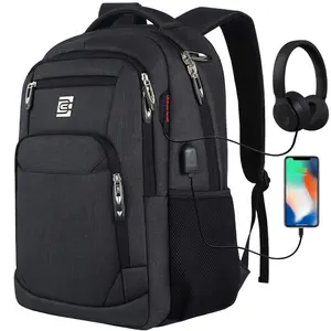 Bruno Cavalli Laptop Backpack #8689 with USB Charging Port Water-Resistant Business Backpack for Work Travel School Multi Functional Bag 15.6-inch Laptops A4 Folders Perfect Fit Protection