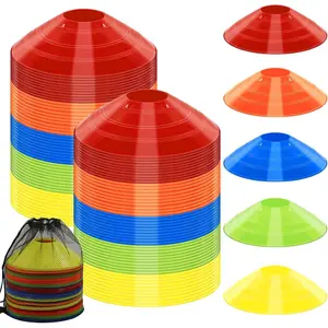 Soccer Cones for Training, 100/15 Pack Agility Cones with Carry Bag, Multi-Color Disc Cones for Sports Training, Soccer, Football, Basketball, Field Cone Markers, Indoor Outdoor Sports
