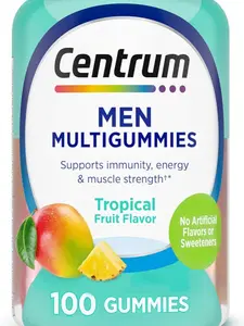 Centrum Men's Multivitamin Gummies, Immune, Energy, Healthy Appearance Support, 100 Count, 50 Day Supply