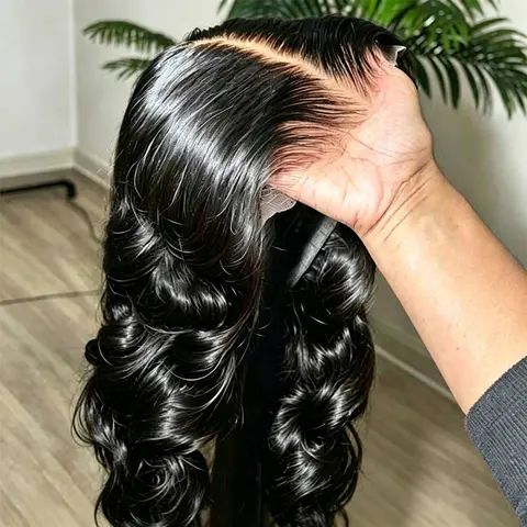 Bling Human Hair Lace Closure Wig - Glueless, 5X5/6X4/7X5/9X6 Body Wave, HD Transparent, Pre-Cut Pre-Plucked Hairline, Natural Color, 180 Density, Thick, Smooth, Lightweight, High Volume, Beginner-Friendly, Ready To Wear