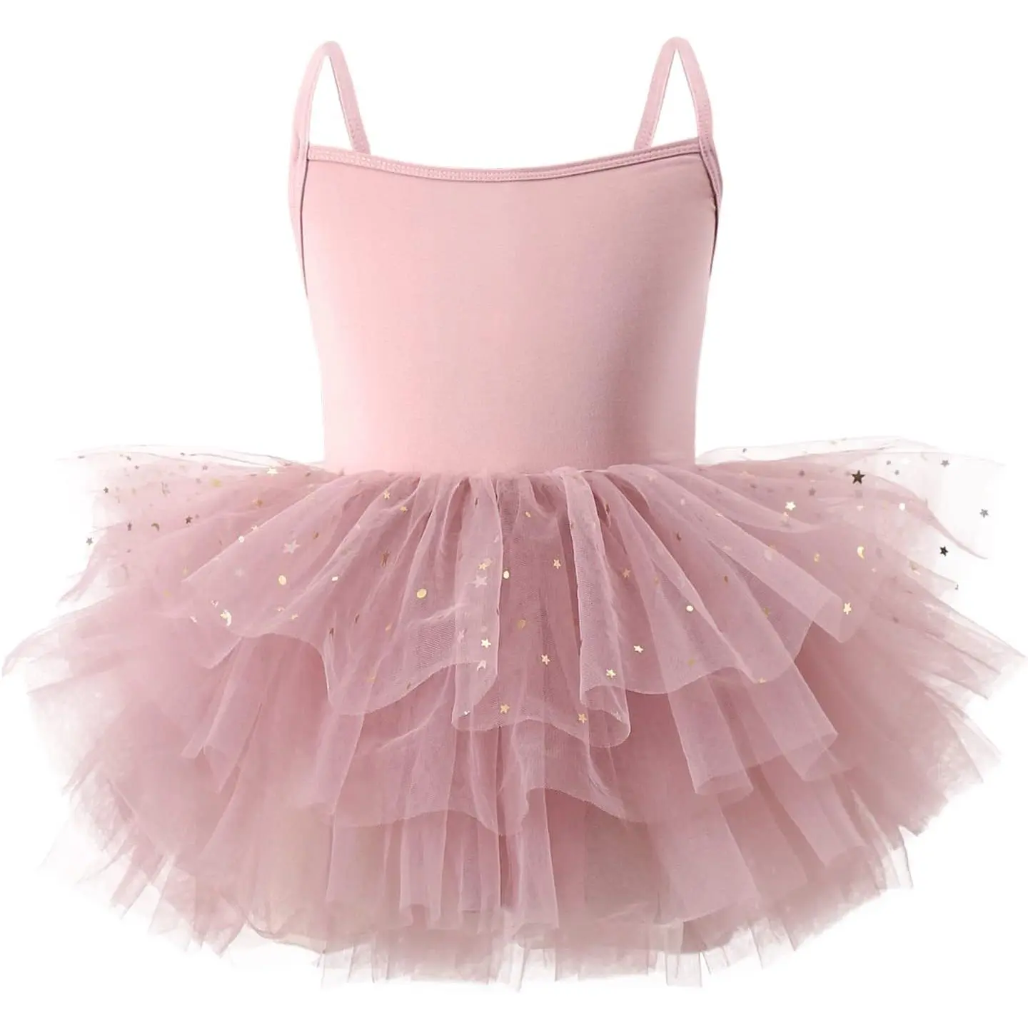 Toddler Girls' Tulle Leotard Dress with Spaghetti Straps, Sleeveless Female Ballerina Costume, Breathable Polyester Blend Toddler Outfits for Birthday Party and Exam Wear