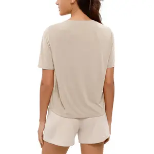 ODODOS Modal Soft Short Sleeve Shirts for Women Crew Neck Yoga Tee Casual Workout Tops