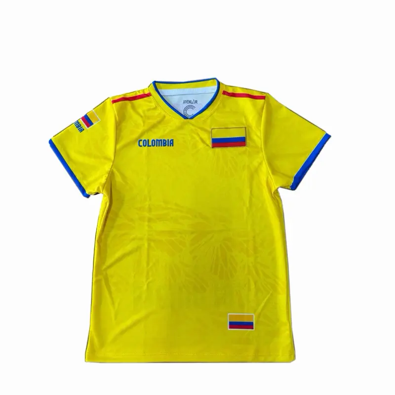 Unisex Colombia Color Yellow New Men's Jersey Style Professional Football Top
