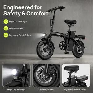Compact Ebike – Foldable Electric Bicycle with 28-Mile Range, 20MPH Speed, Portable Urban Commuter Bike for Adults travel hybrid f12