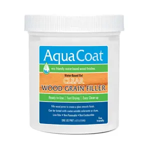 Aqua Coat Clear Wood Grain Filler - Achieve a Clear, Glass Smooth Finish on Hard to Fill Woods