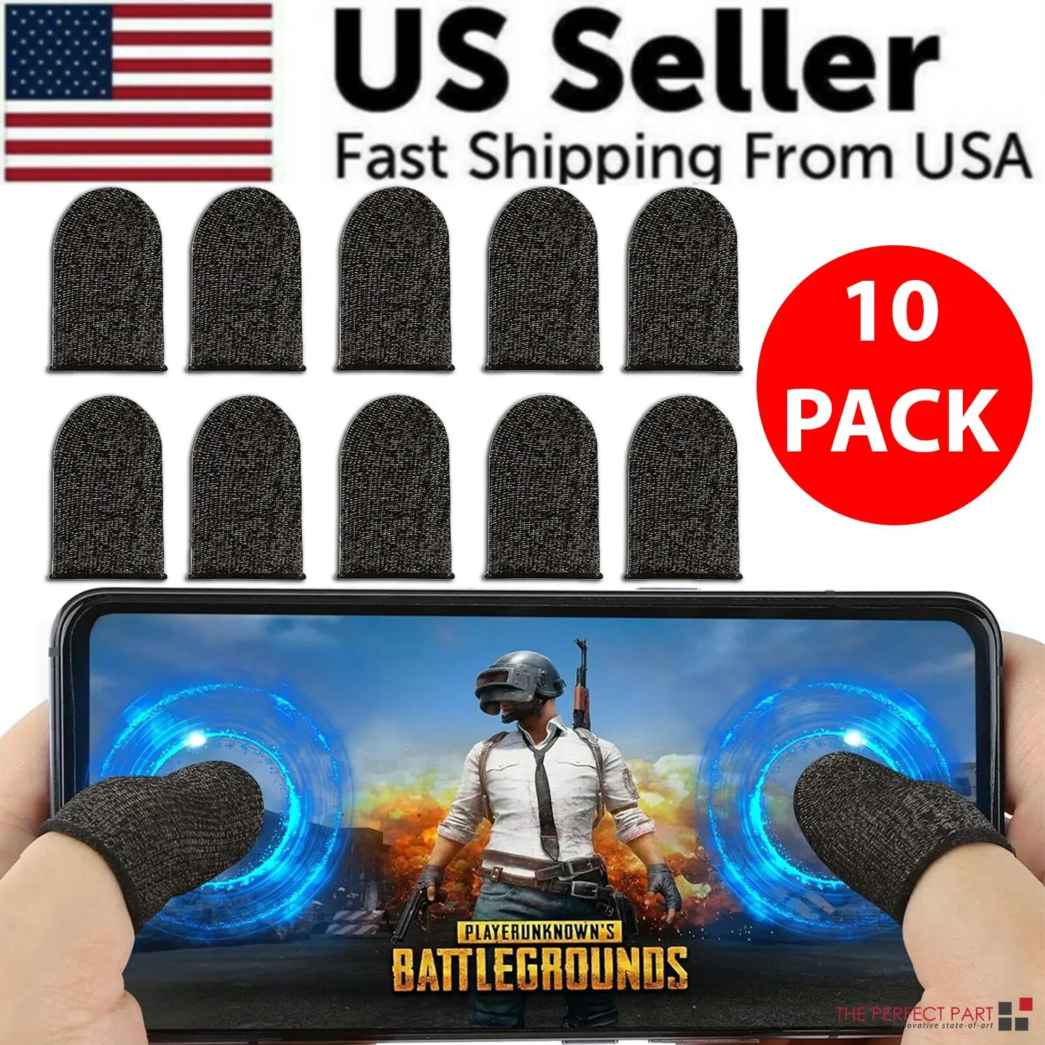 10 Pcs Anti-Sweat Touchscreen Gaming Finger Sleeves, Mobile Game Accessories for PUBG, Mobile Legends, Genshin Impact, Sweatproof Console Gaming Controller Gloves