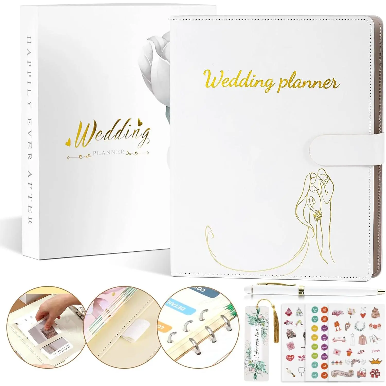 Comprehensive Wedding Planner Book & Organizer Binder for Brides, Office Stationery Personal Organiser for Engagement Planning