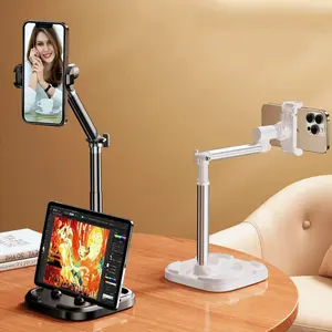 360° Rotating Desktop Phone Holder, Adjustable Live-Streaming Stand, Aluminum Alloy Selfie Accessory and Lazy Bracket Tablet Stand, Stable Phone Holder