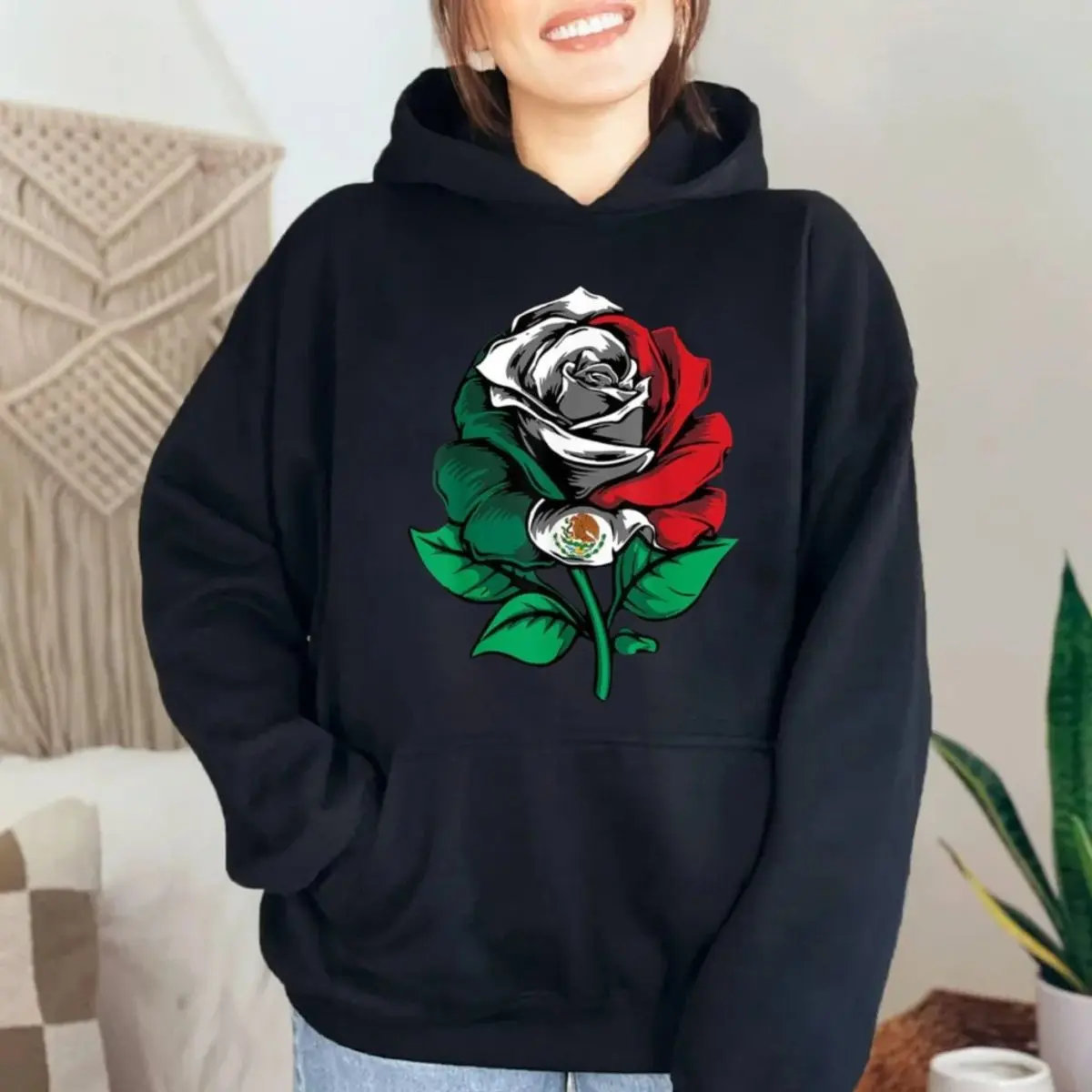 Hoodie, Sweatshirt,Rose Floral Mexico Flag Love Mexico Independence Mexican T Shirt, Unisex Sweater Pullover Tee